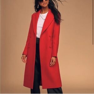 Avec Les Filles Double Breasted Wool Blend Maxi Dress Coat Jacket Sz XS